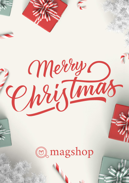 merry christmas peach greeting card